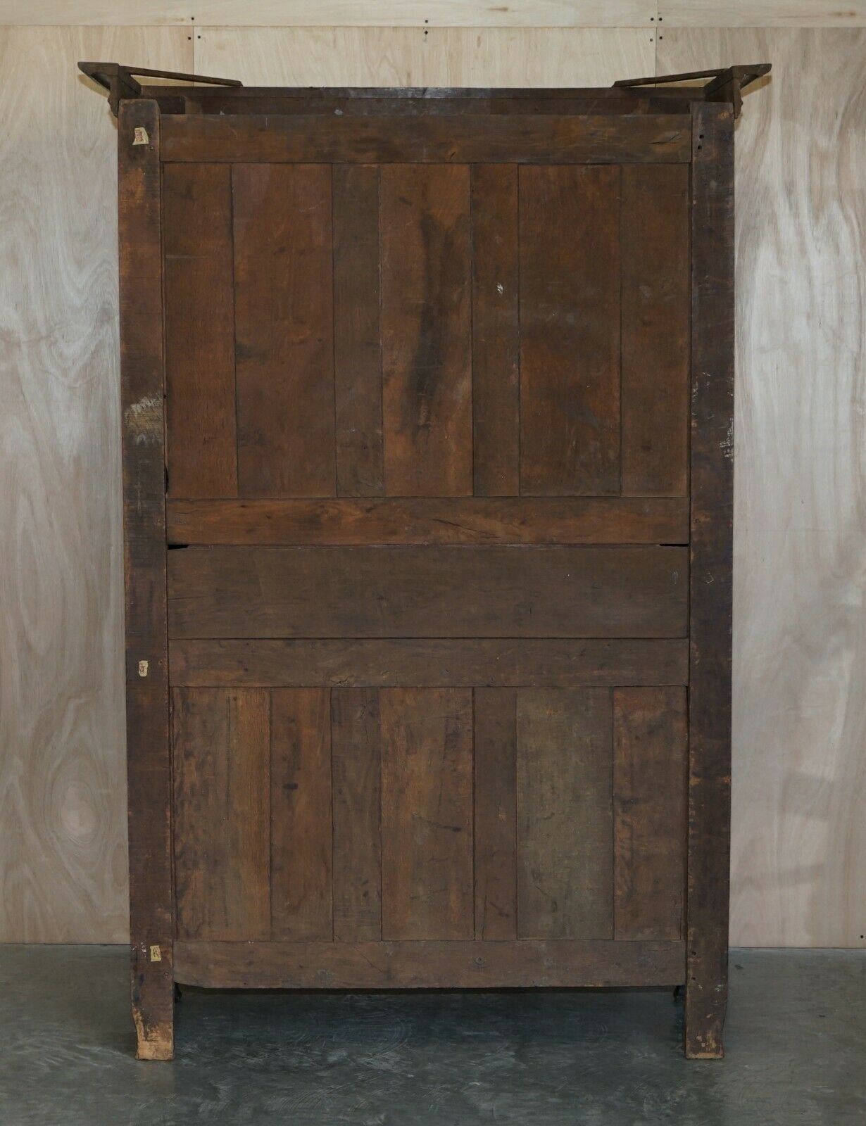 5750.0 Antique 1844 Carved & Dated Large Wardrobe Armoire With Expertly Crafted Panels photo