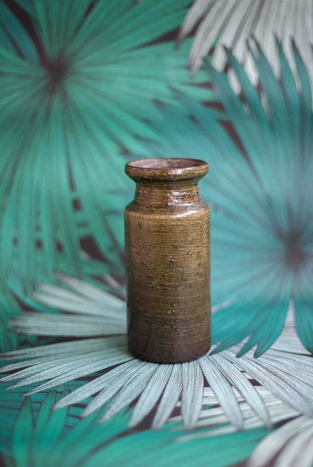 Nittsjo Vase Signed Jw Jerk Werkmaester Swedish Vase Green Vase Pottery Collection Signed Vase Interior Decoration 50's photo for sale