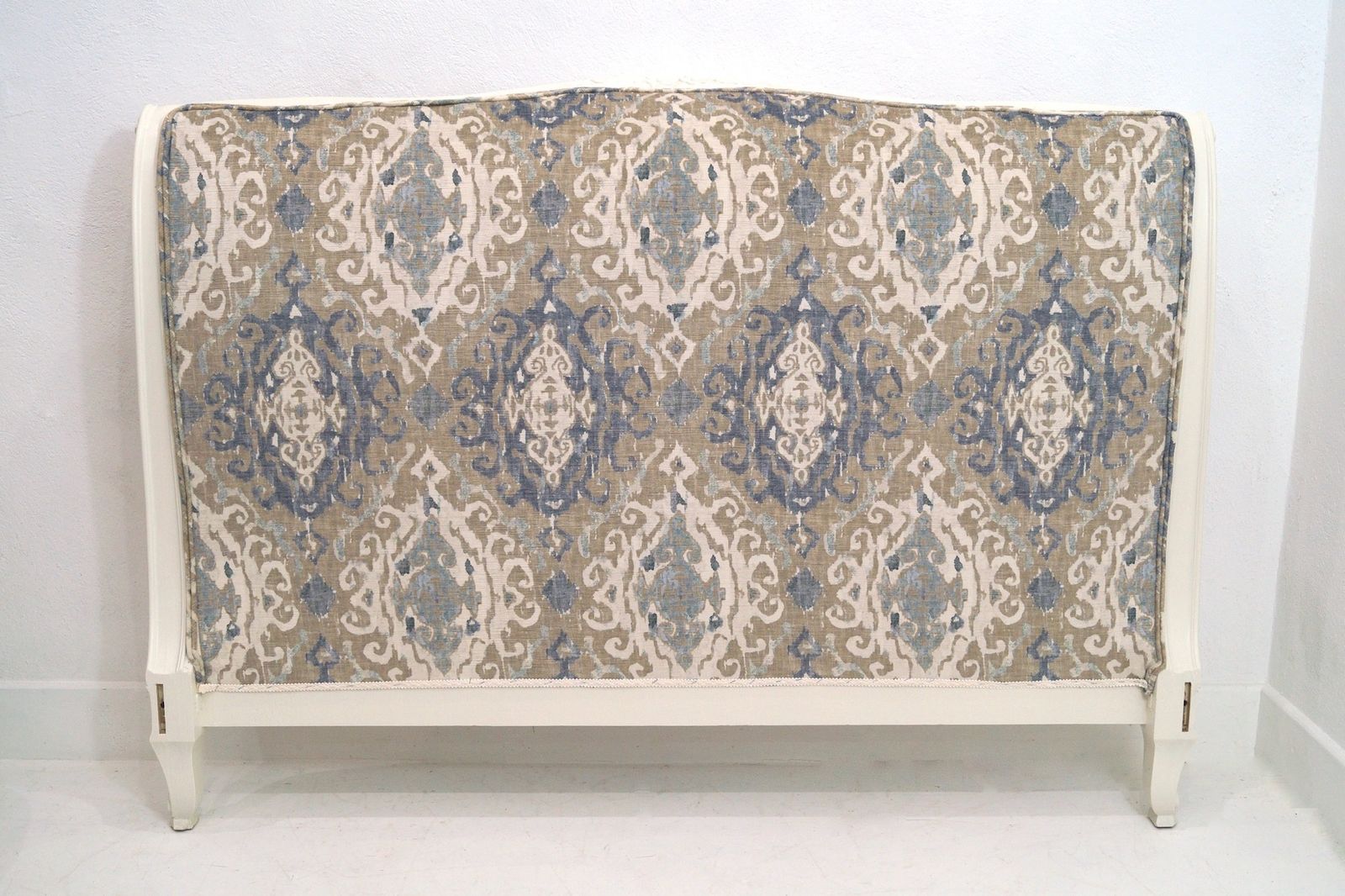A Vintage Painted French Louis XV Scrolled Double Bed photo for sale