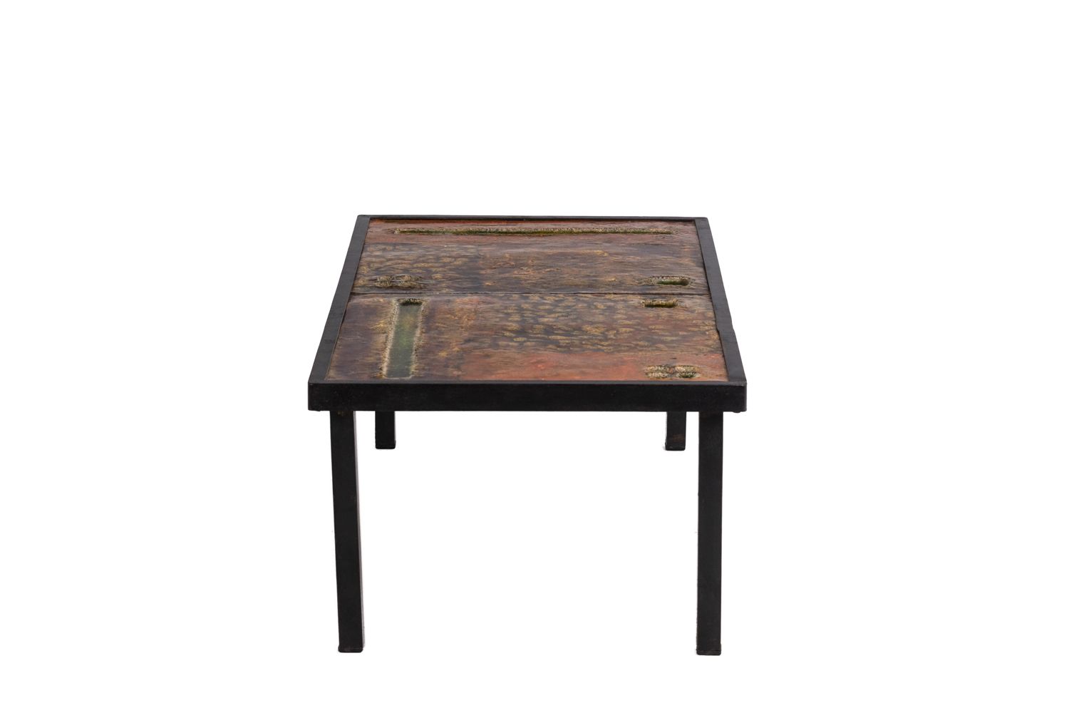 Robert And Jean Cloutier, Coffee Table In Ceramic And Metal, 1950s photo for sale