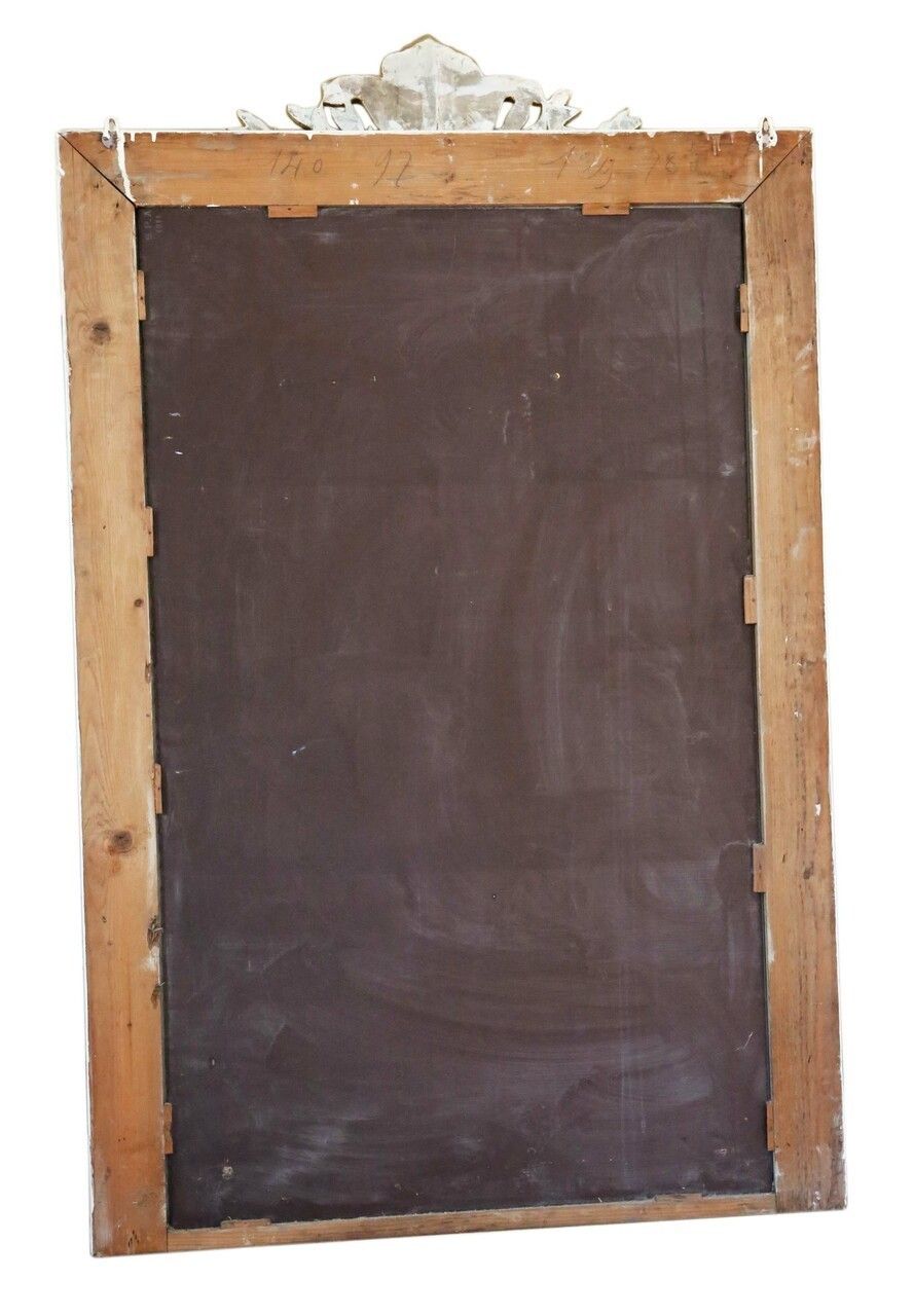 19th Century Large Quality Gilt And White Overmantle Wall Mirror photo vintage