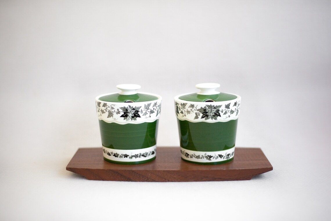 Villeroy And Boch Mettlach Saar Made In Germany Nubia Model Condiment Display Ceramic Pot Tableware Condiment Set 50's