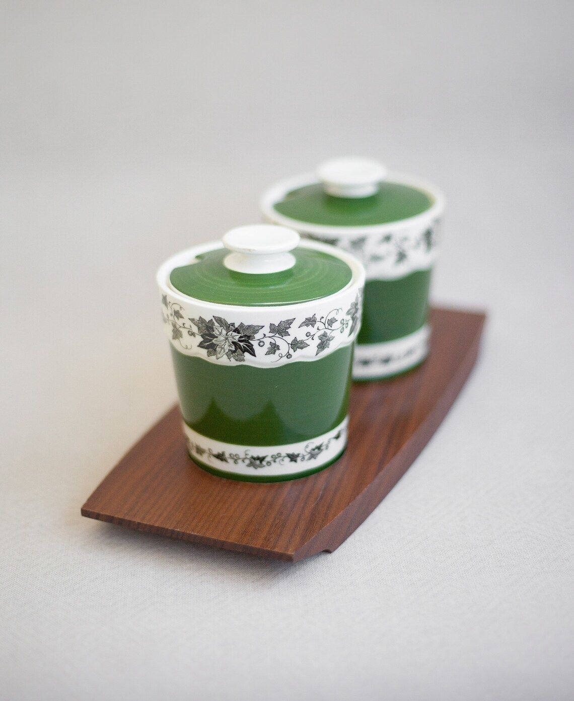 Villeroy And Boch Mettlach Saar Made In Germany Nubia Model Condiment Display Ceramic Pot Tableware Condiment Set 50's photo for sale