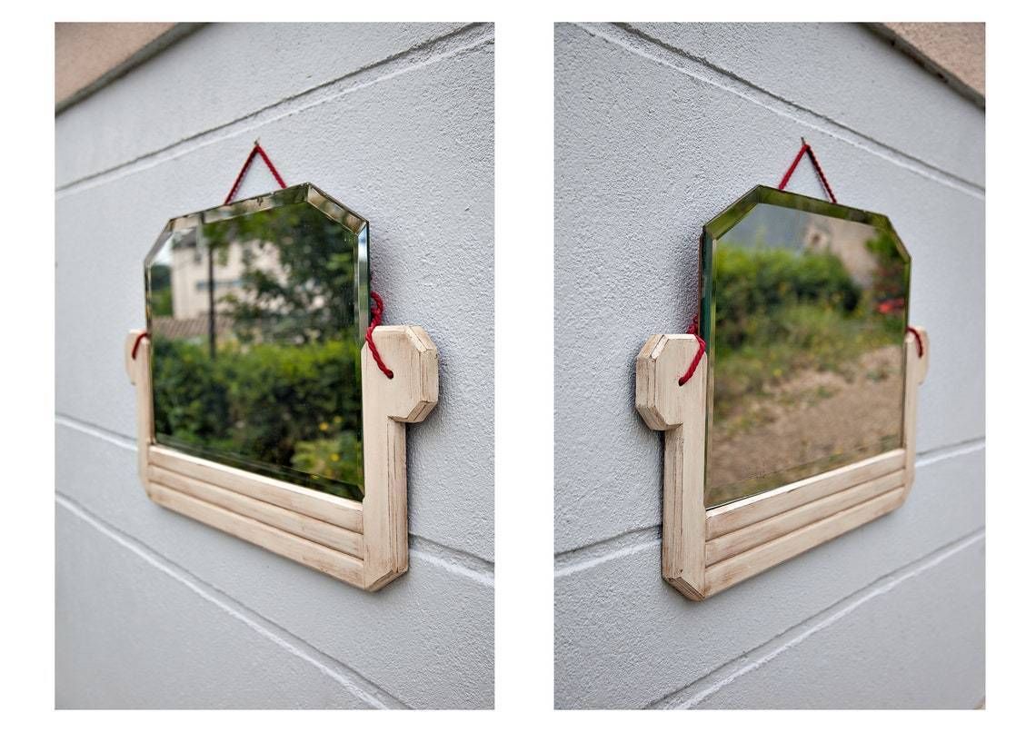 Art Deco Mirror, Beveled Mirror, Wood Mirror, Old Mirror, Wall Mirror, Deco Art, Wall Decoration,Home Decor, Mirror