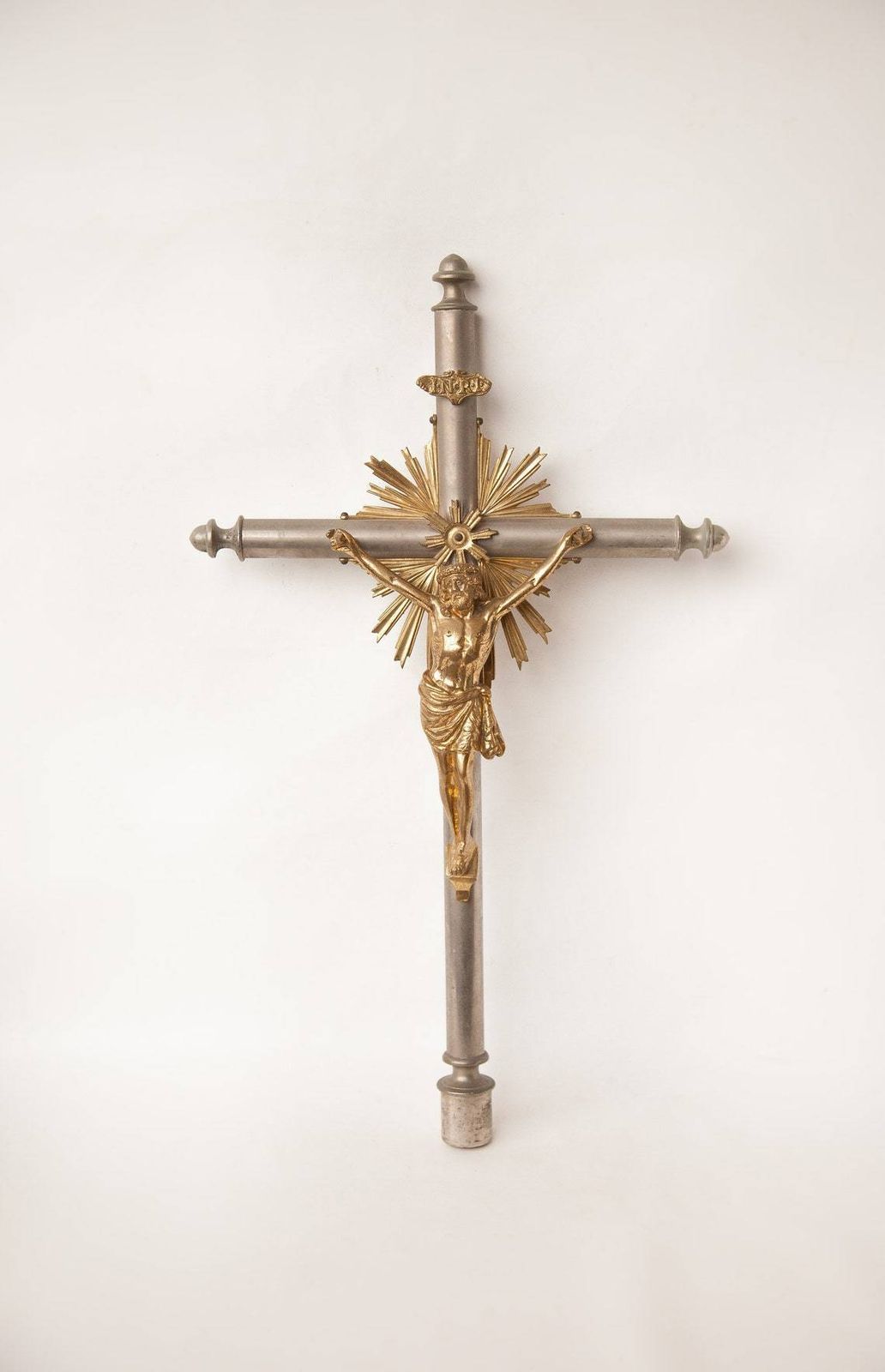 Vintage Cross, Great Antique Cross, Large Cross, Brass Cross, Crucifix, Religious Cross, Christ, Brass Religious Cross photo for sale