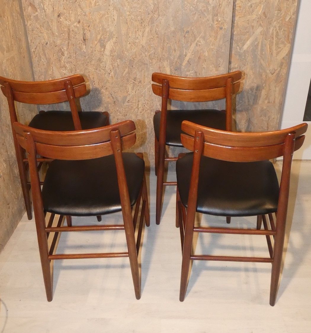 Mid Century Italy Rosewood Table With 4 Chairs Set photo buy