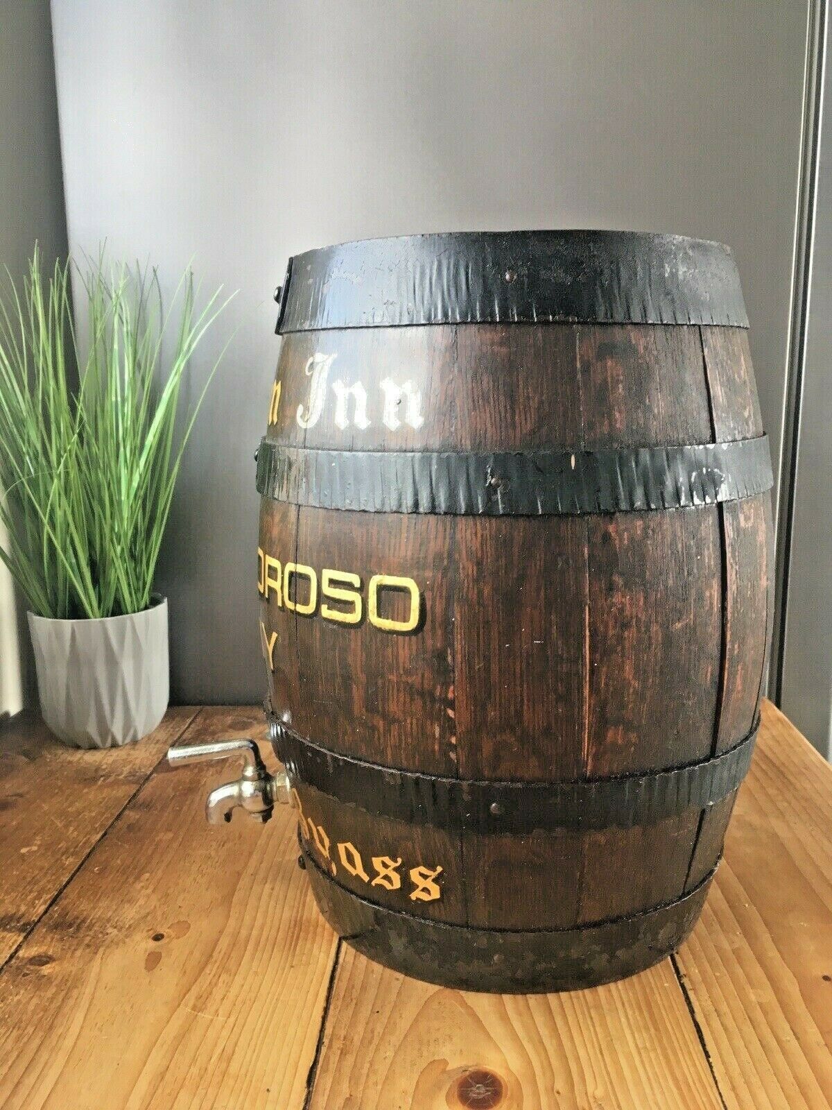 Stunning Black Lion Inn Sherry Pub Display Barrel Keg Cask Stool Plant Pot Stand photo buy