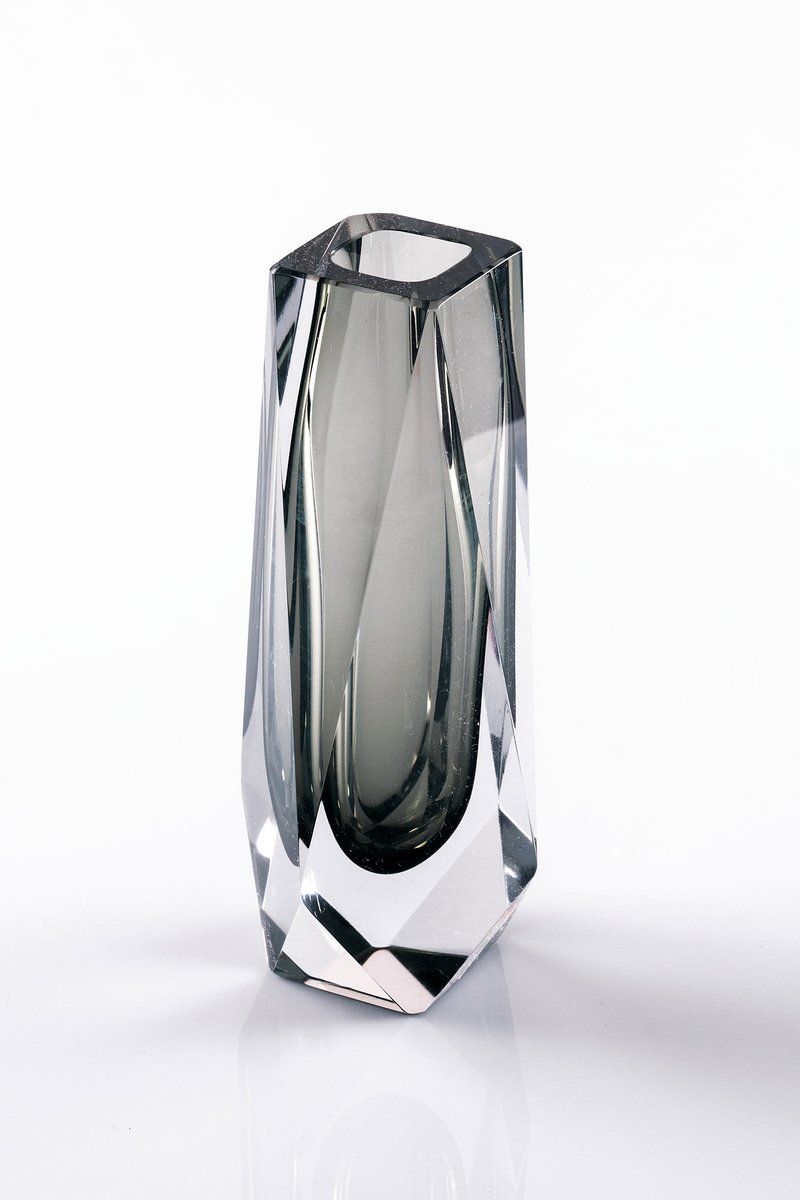 Large Faceted Sommerso Murano Glass Vase By Flavio Poli For Seguso, 1960s photo for sale