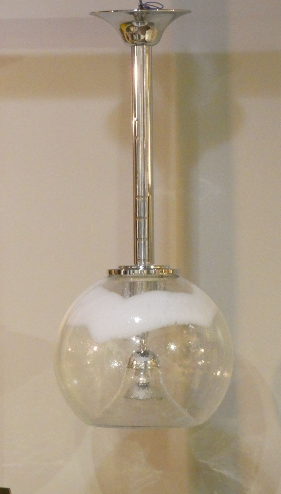 Telescopic Suspension With Rigid Rod By Gaetano Sciolari For Mazzega, 1970s