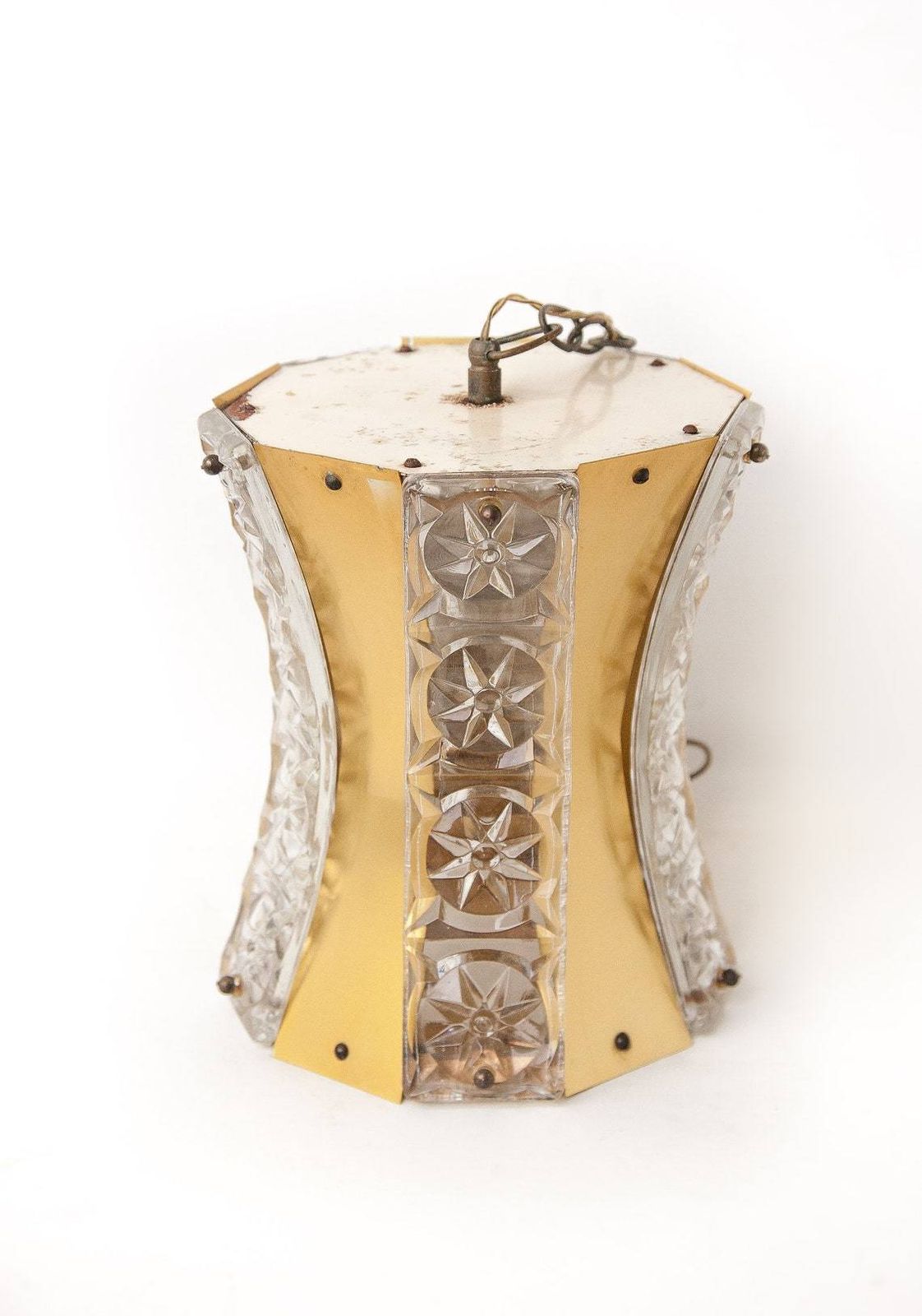 Vintage Suspension  Glass Suspension  Brass Suspension  Glass And Brass Chandelier  Interior Décor  Vitrika Ceiling Lamp Style  During Light photo vintage