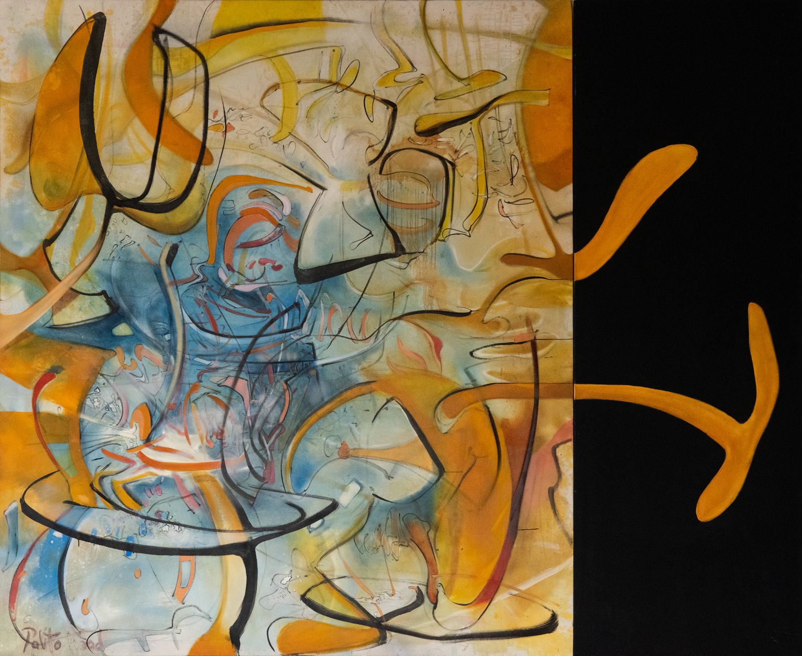 Palito Wood – Groot Olieverfschilderij Op Doek