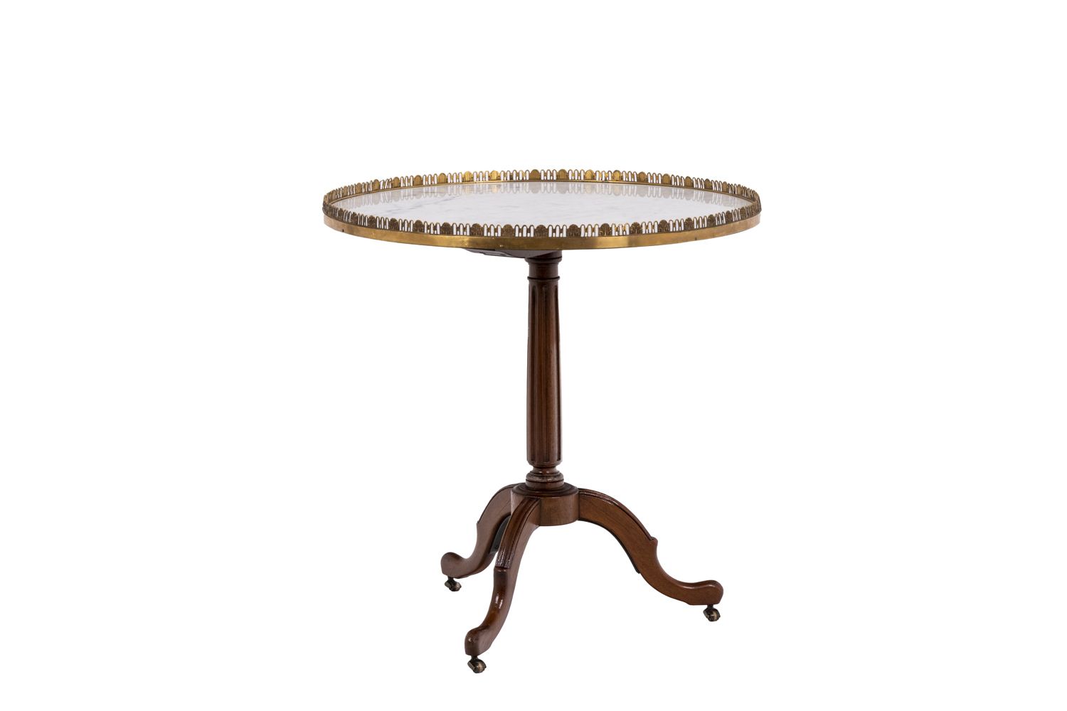 Pedestal Table Of Directoire Style In Mahogany And Marble, Circa 1900