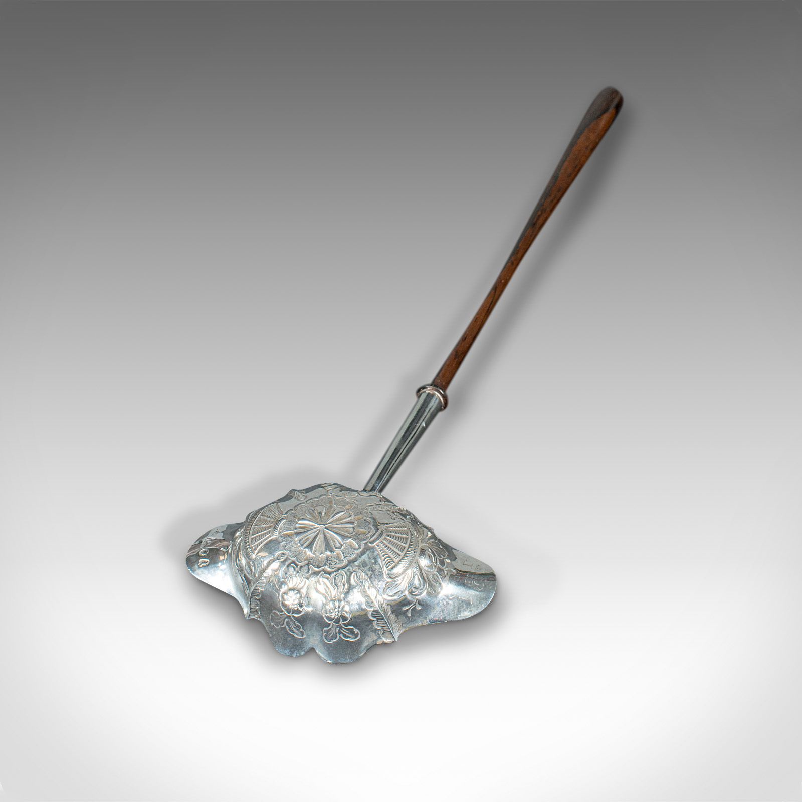 Antique Toddy Spoon, English, Silver, Serving Ladle, William Kinman photo for sale