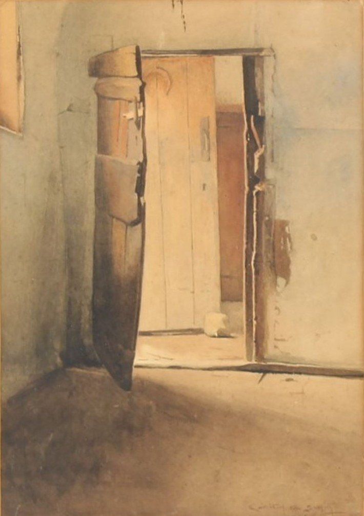 Cottage Interior Watercolour Carlton Alfred Smith (1853 1946) photo for sale