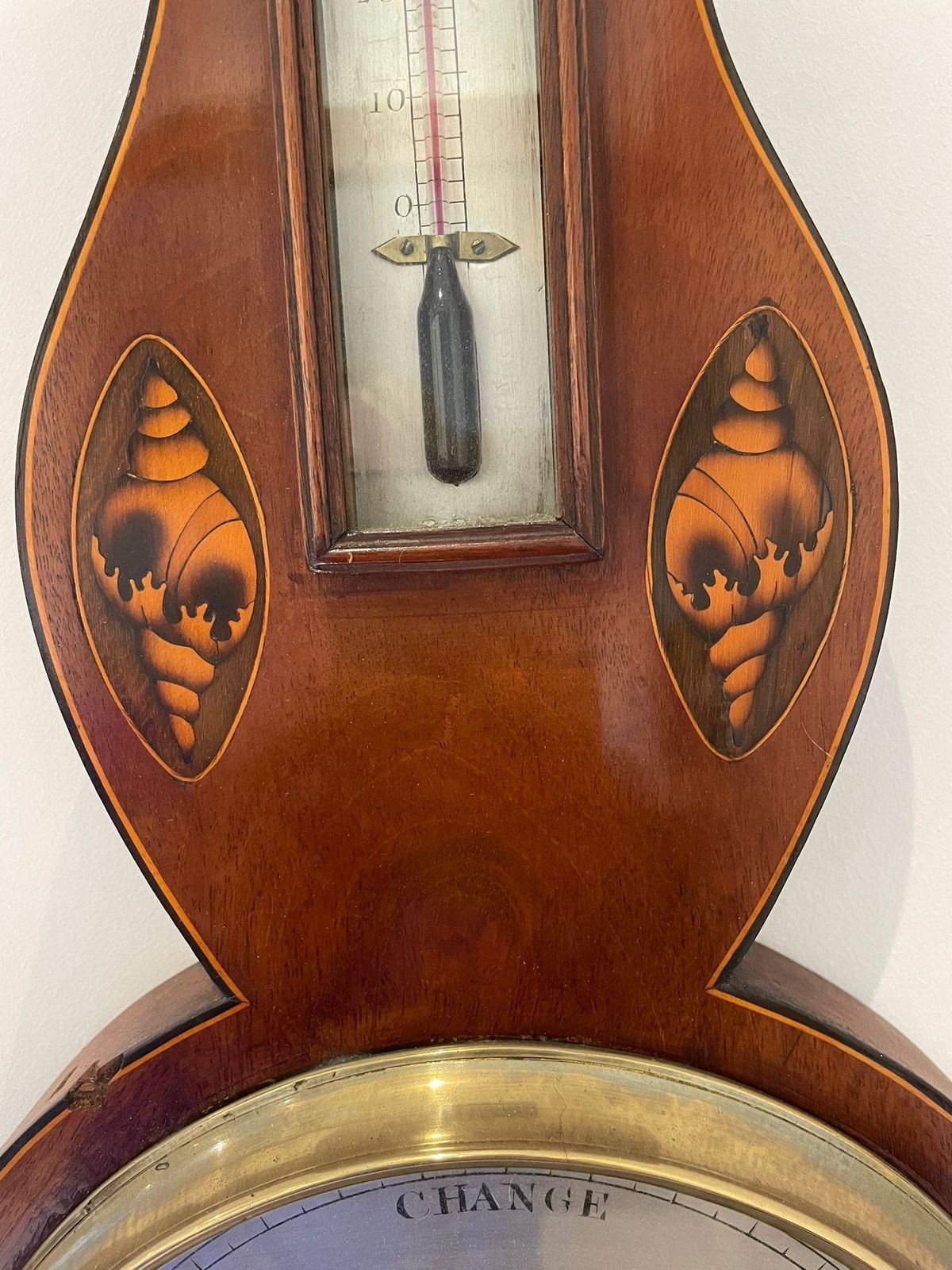 Antique George III Quality Mahogany Banjo Barometer photo vinterior