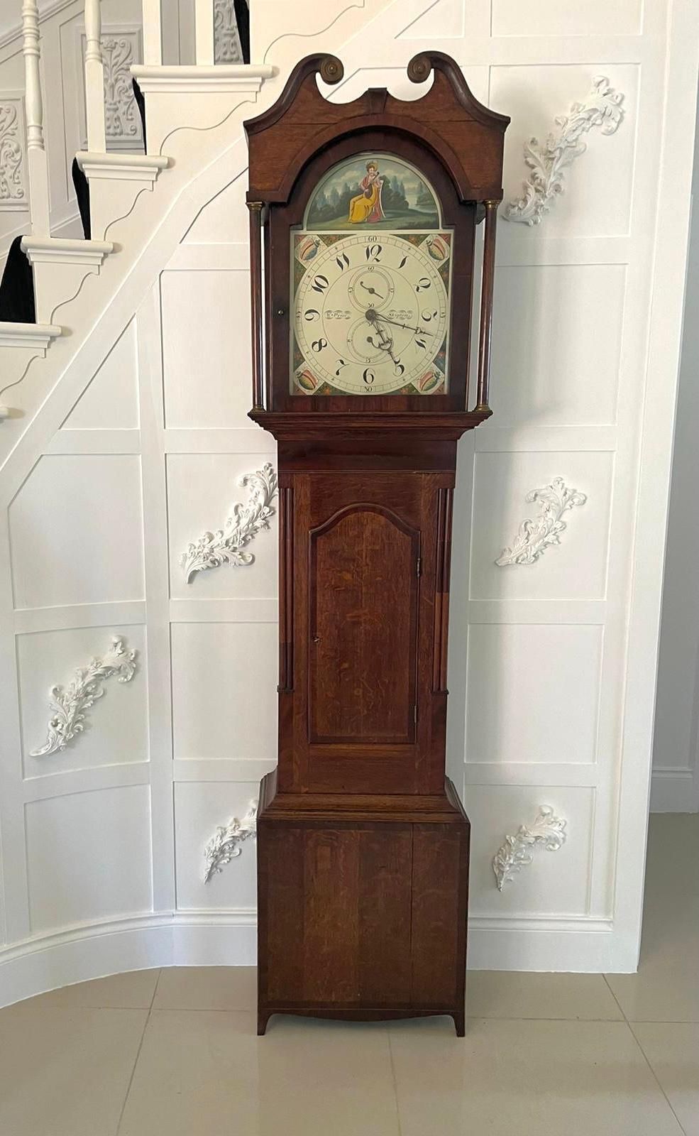 Antique Oak And Mahogany Grandfather Clock By W Prior, Skipton photo Home Decor