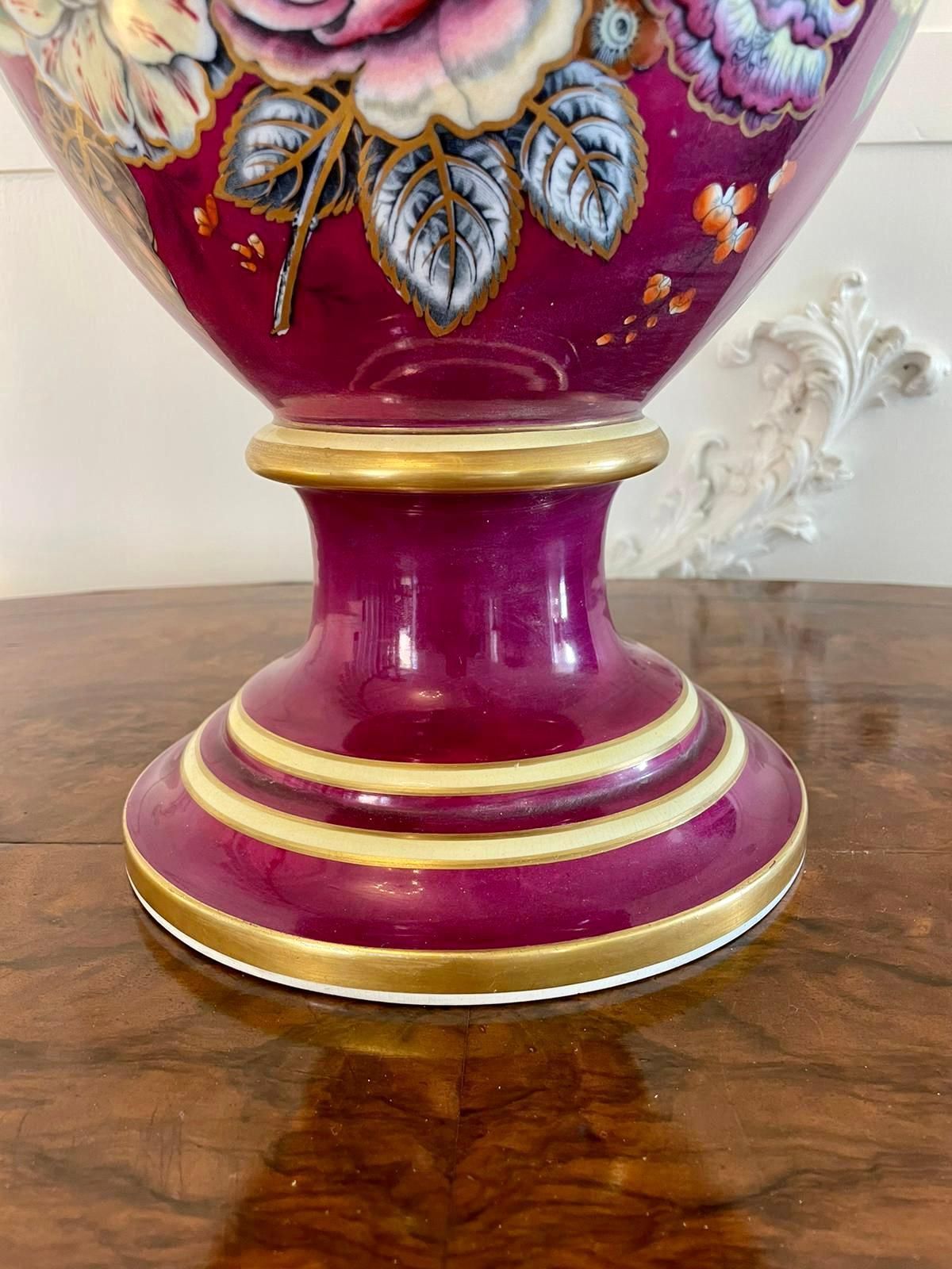 Exceptional Large Staffordshire Porcelaneous Twin Handled Vase photo vintage