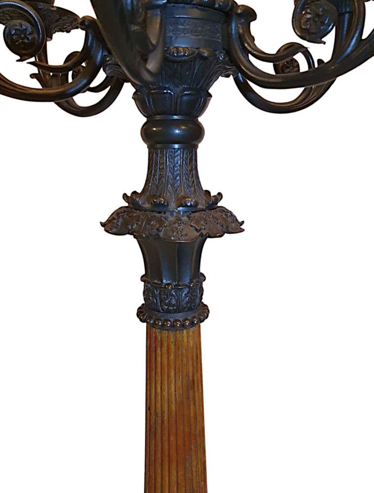 A Rare And Fine Pair Of 19th Century Bronze Candelabra In The Empire Style photo Home Decor
