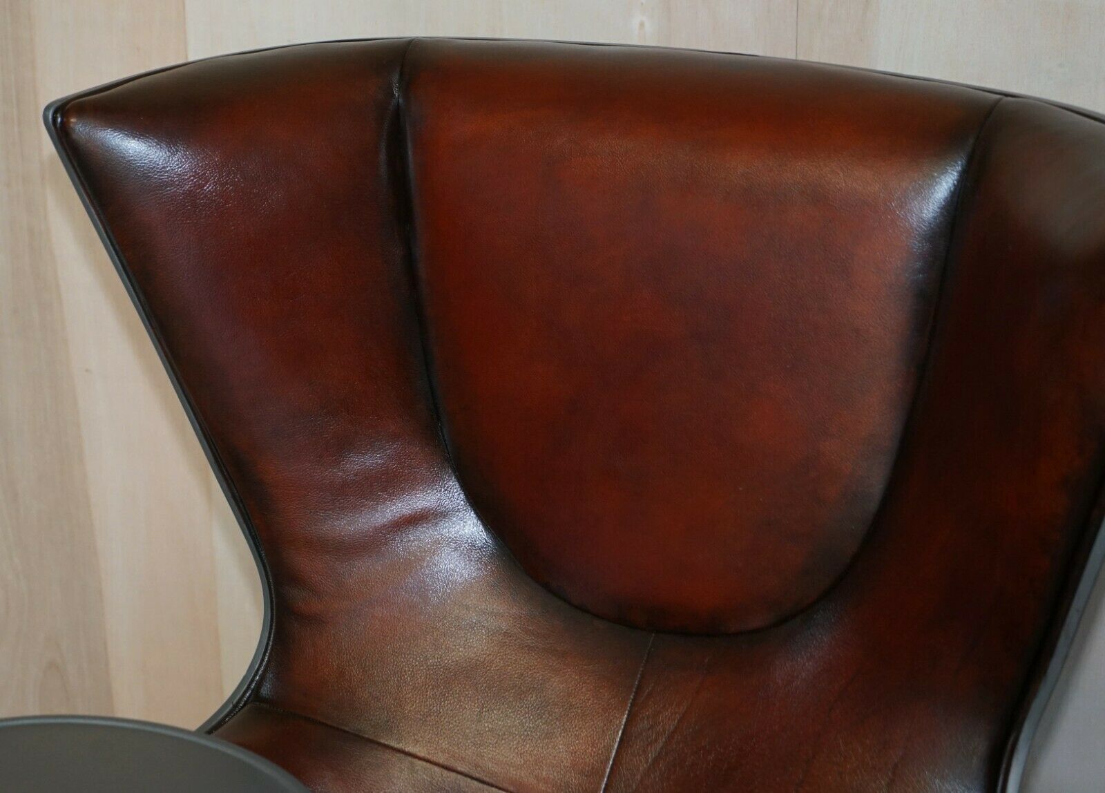 1 Of A Kind Pair Of Brown Leather Philippe Starck Cassina Eurostar Egg Armchairs photo Furniture