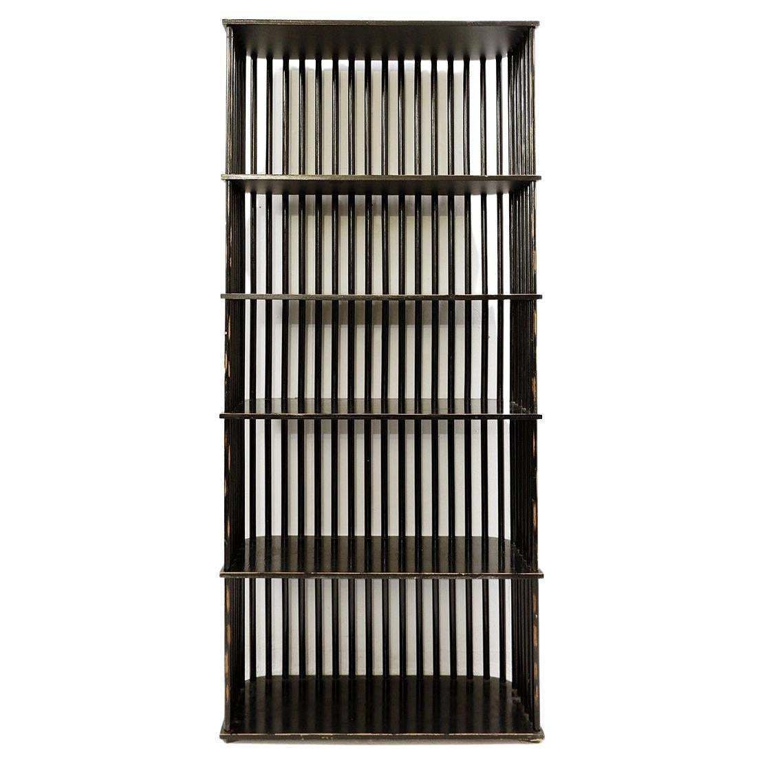Secessionist Austro Hungary Black Lacquered Wooden Shelf
