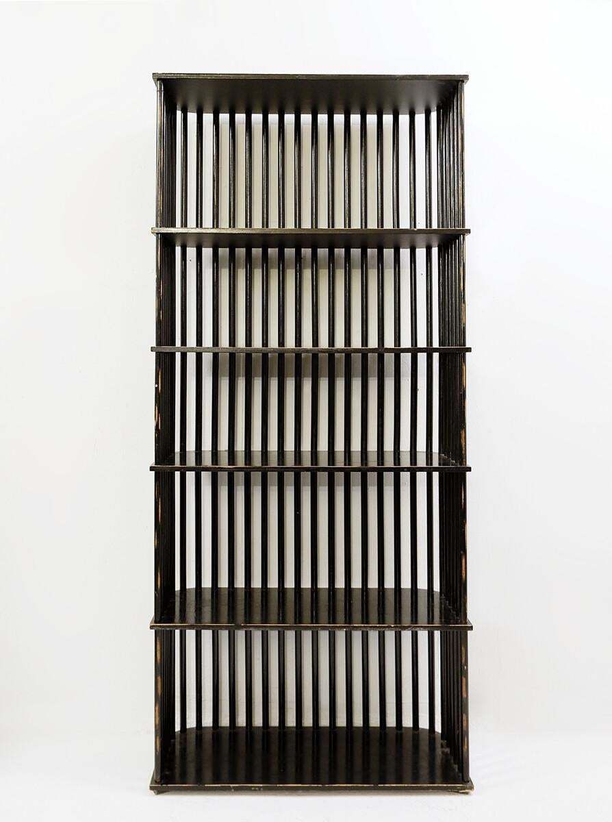 Secessionist Austro Hungary Black Lacquered Wooden Shelf photo furniture