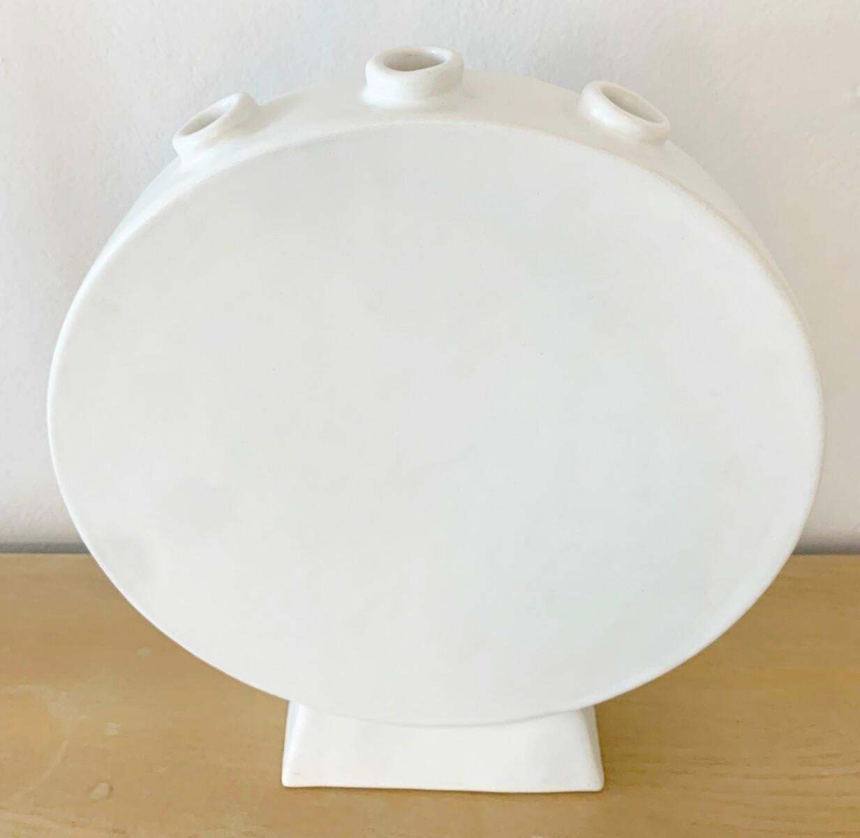 White Ceramic Tulip Vase By Pol Chambost, France, 1940s photo furniture