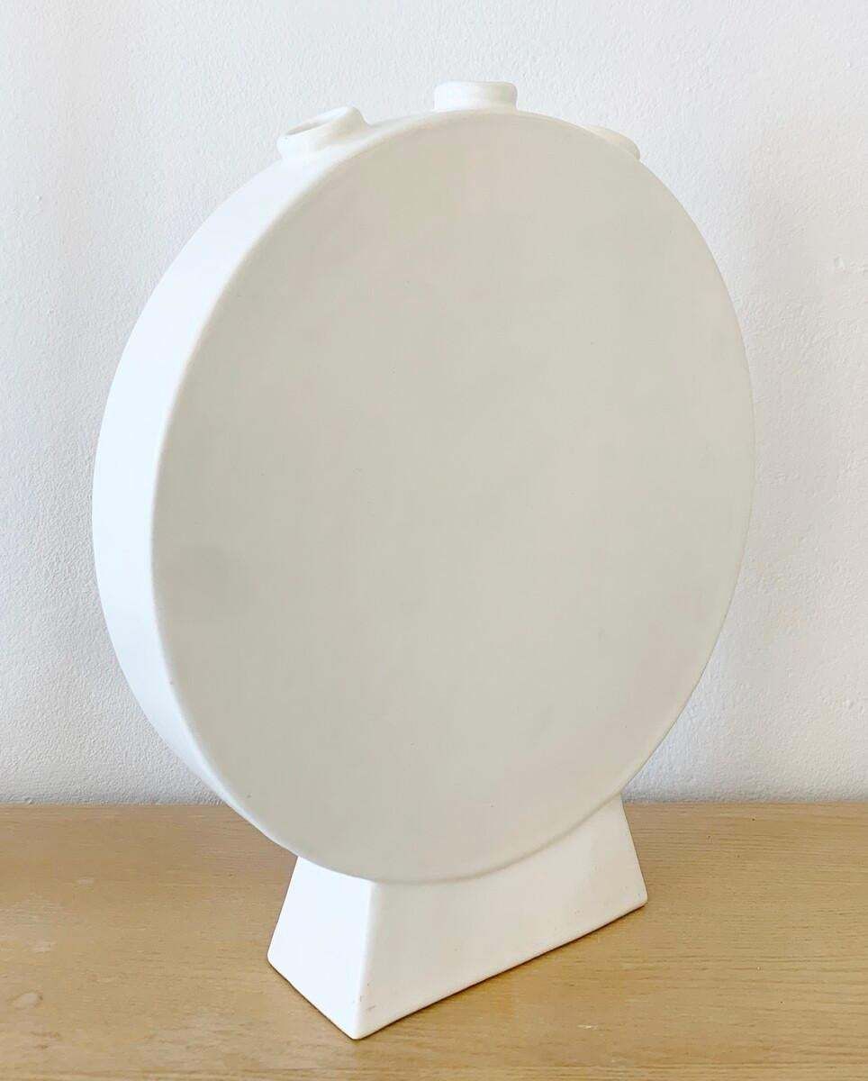 White Ceramic Tulip Vase By Pol Chambost, France, 1940s photo 1275.0