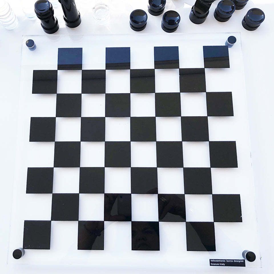 Felice Antonio Botta Original Lucite Chessboard From 1970  Design photo furniture