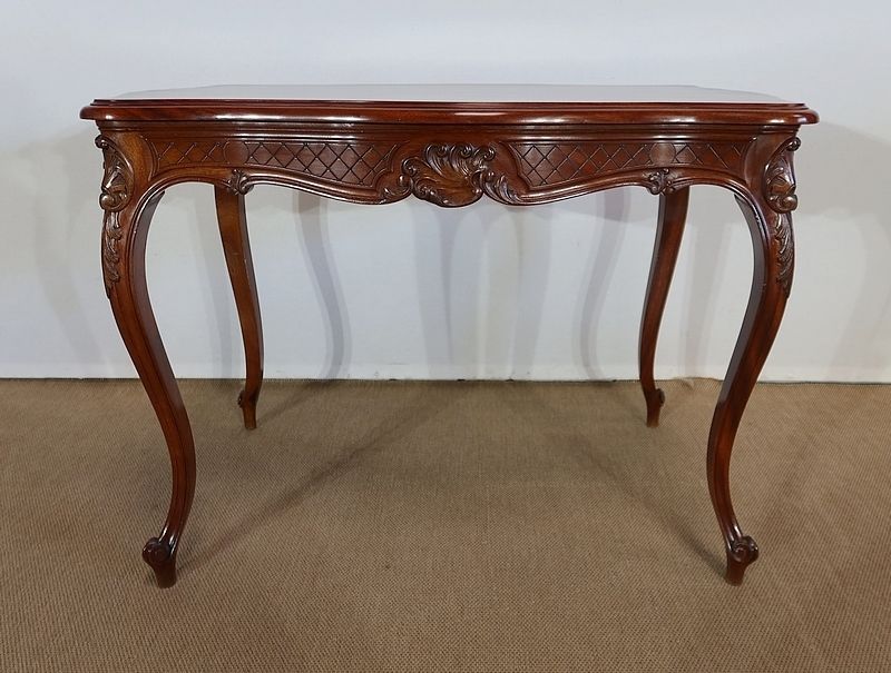 Middle Table In Solid Mahogany, Louis XV Style, 19th Century photo vinterior