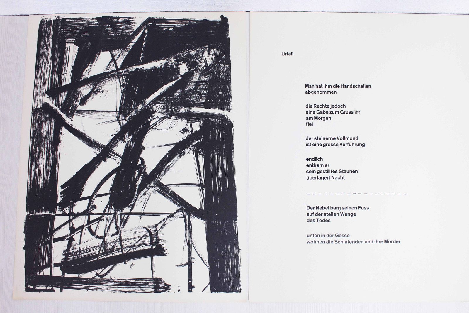 Lithograph By Swiss Artist Bernd Völkle 1963 photo furniture