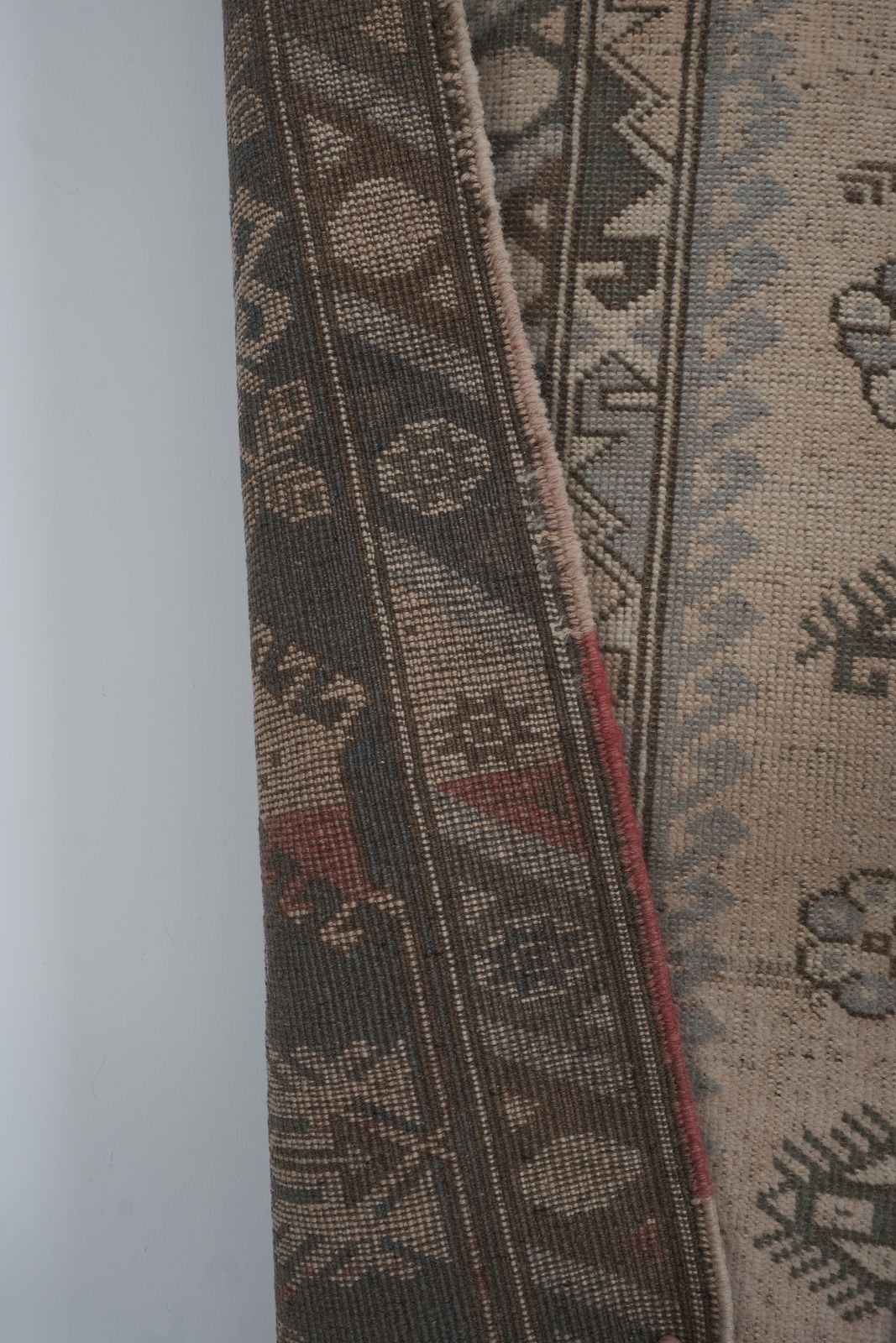 Decorative Tan Turkish Rug, Soft Muted Color Oushak  6'8" X 8'4" photo for sale
