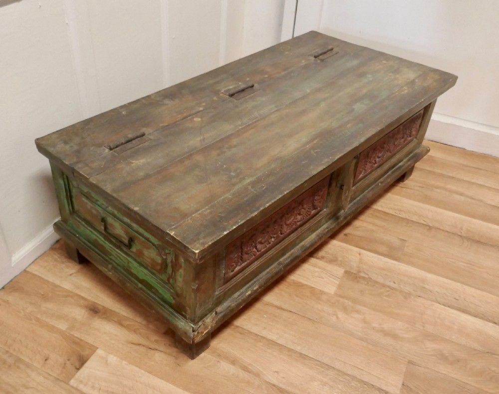 Folk Art Painted Storage Chest, photo for sale