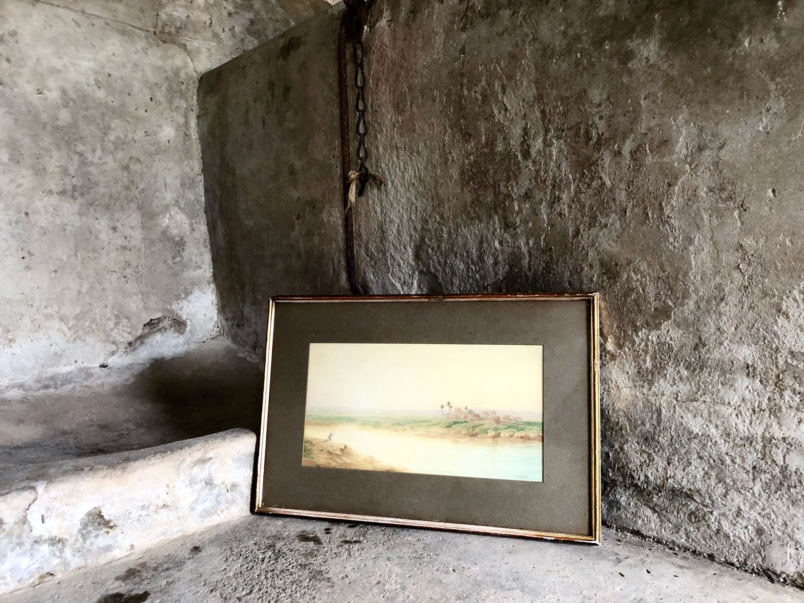 Antique Original Watercolour Painting Egyptian Landscape Signed Ff Ogilvie C1900 photo 350.0