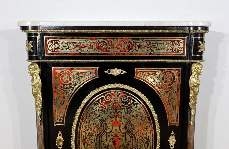 Furniture Between Two In Marquetry "Boule", Napoleon III Period Mid 19th Century photo vintage