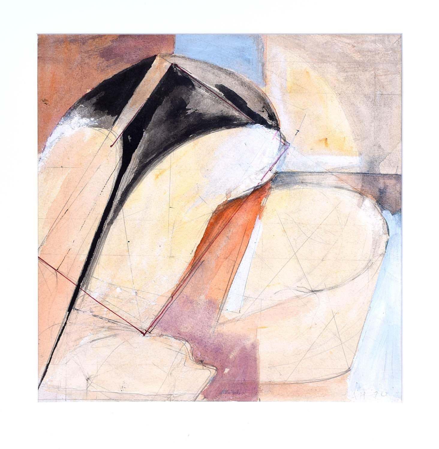 Adrian Heath Modern British Art 'Abstract Study I' Watercolour Painting 20th Century