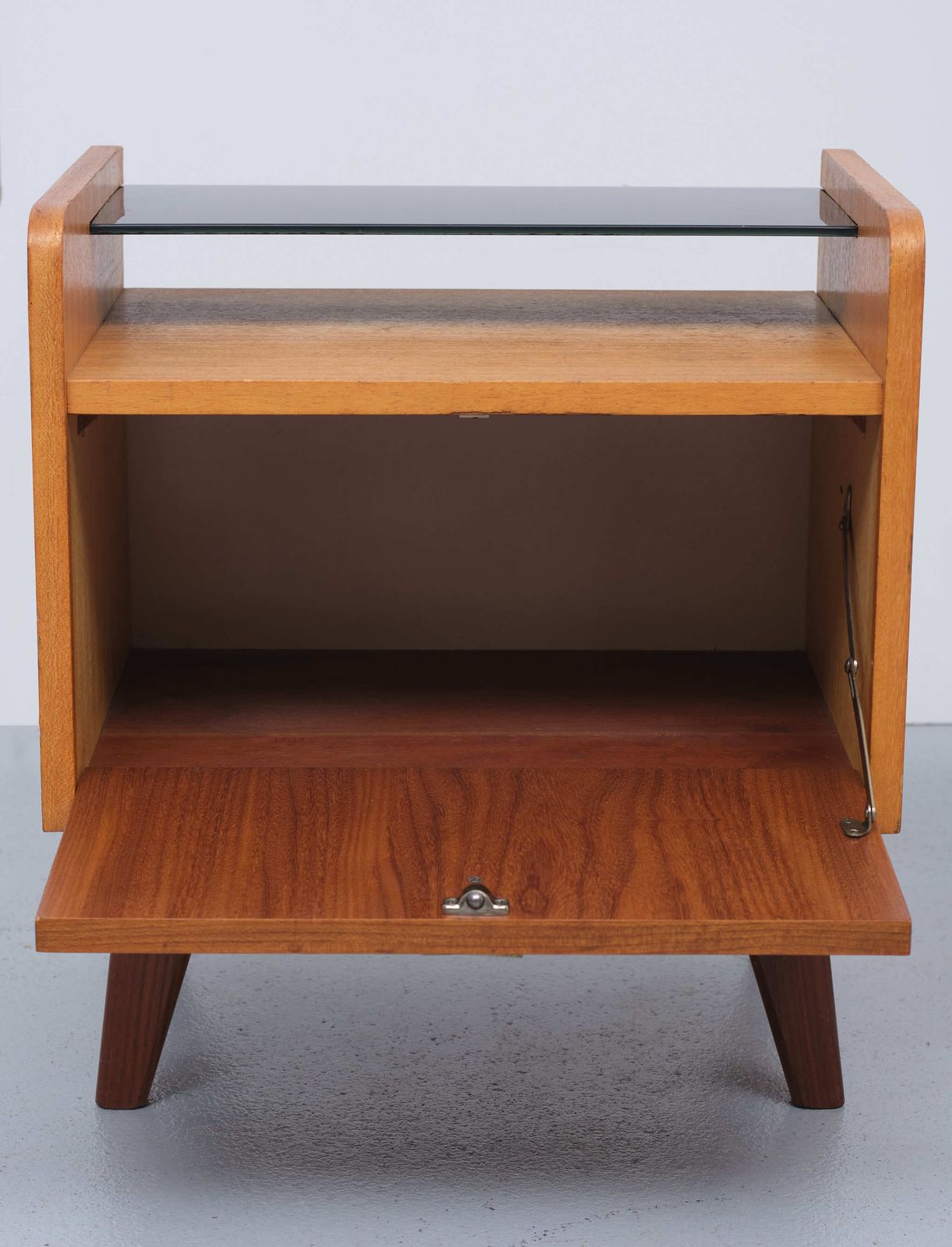 Two Teak Nightstands Dutch 1960s photo furniture