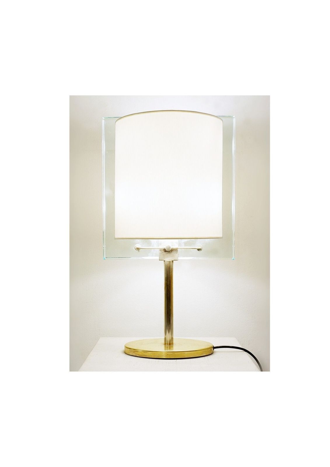 Mid Century Brass And Glass Table Lamp By Nathalie Grenon For Fontana Arte