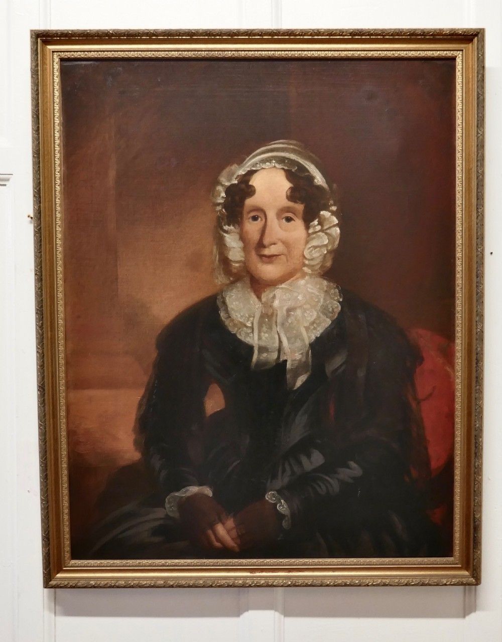 19th Century Oil On Canvas Portrait Of A Gentlewoman