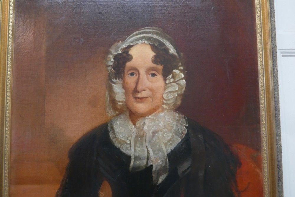 19th Century Oil On Canvas Portrait Of A Gentlewoman photo furniture