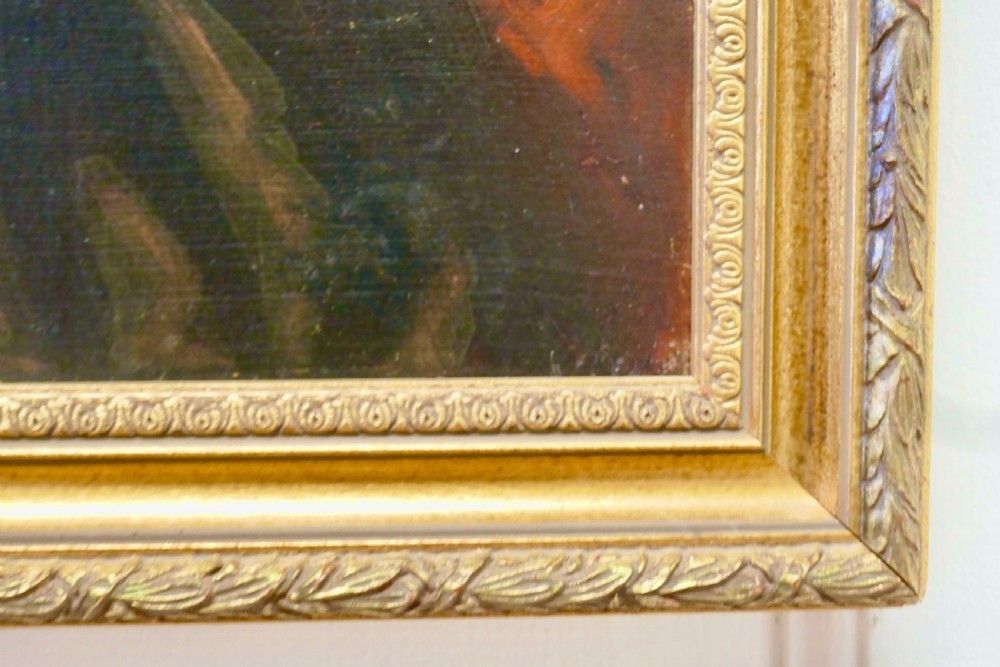 19th Century Oil On Canvas Portrait Of A Gentlewoman photo vintage