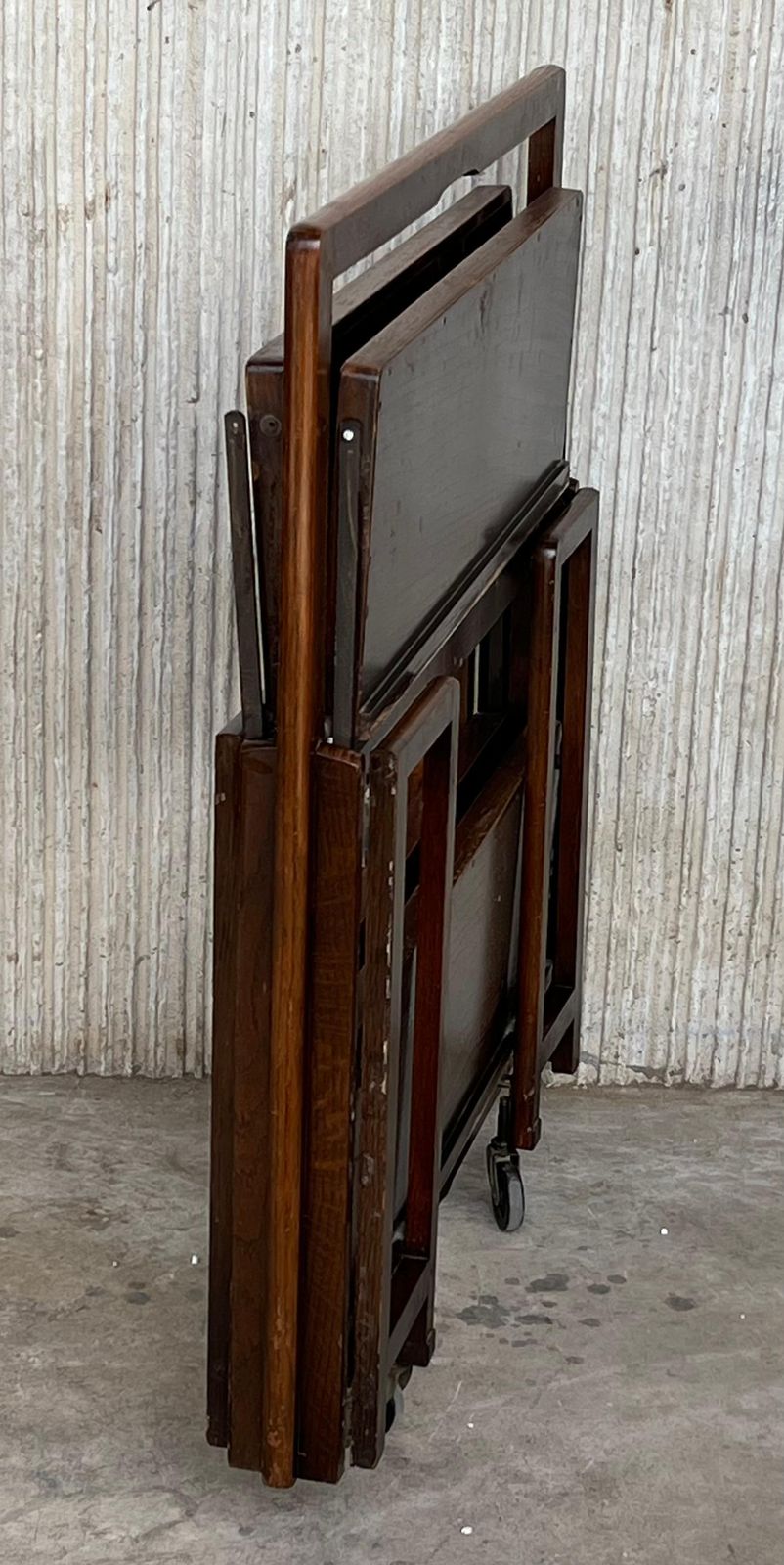 Chariot bar mid-century modern pliant à deux niveaux photo furniture