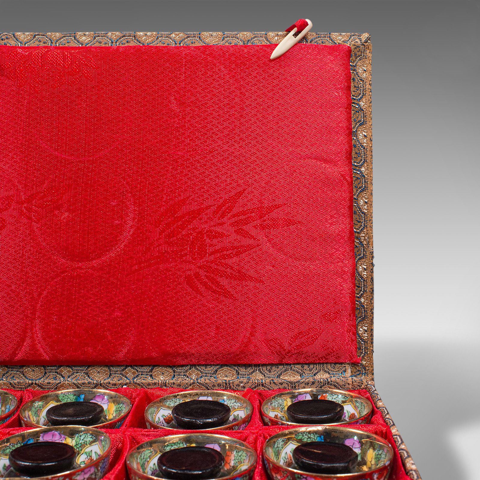 photo furniture Set Of 12 Vintage Zodiac Cups, Chinese, Ceramic Miniature Dish, Kung Fu Teacup