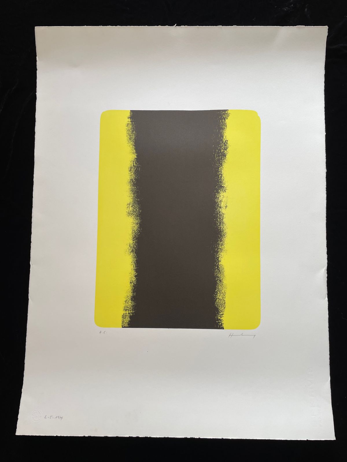 "L 5 1974". Limited Edition Print By Hans Hartung (French/German) photo furniture