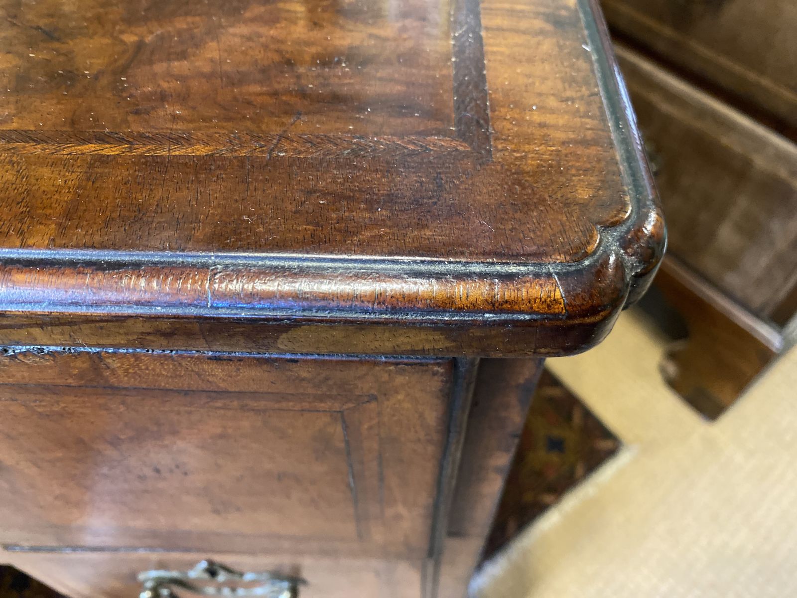 Mid 18th C. Walnut Kneehole Secretaire Desk With Bracket Feet photo 3995.0