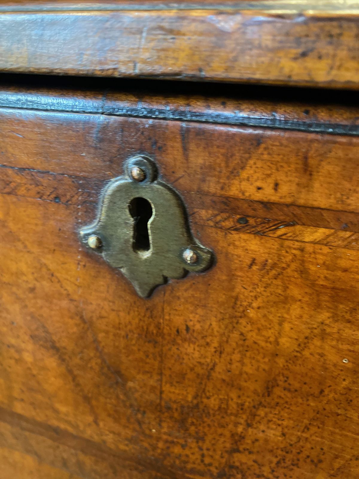 photo furniture Mid 18th C. Walnut Kneehole Secretaire Desk With Bracket Feet
