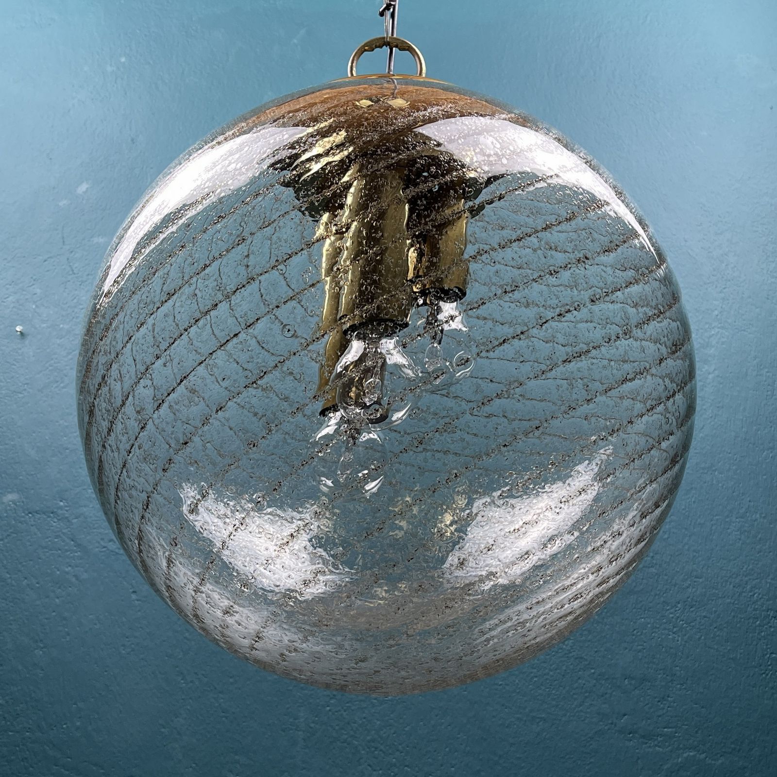 photo buy Vintage Xl Swirled Murano Glass Pendant Lamp La Murrina Italy 1970s