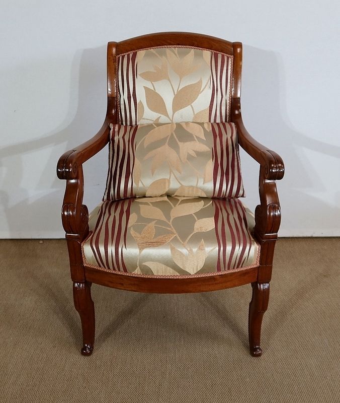 Pair Of Armchairs In Solid Mahogany, Restoration Period   Early 19th Century photo vintage