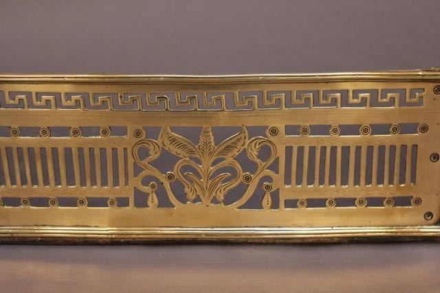 Late 18thc. Curved Brass Fender photo 375.0