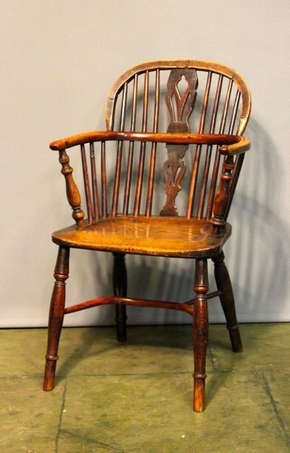 19thc. Elm & Yew Wood Windsor Country Chair photo furniture