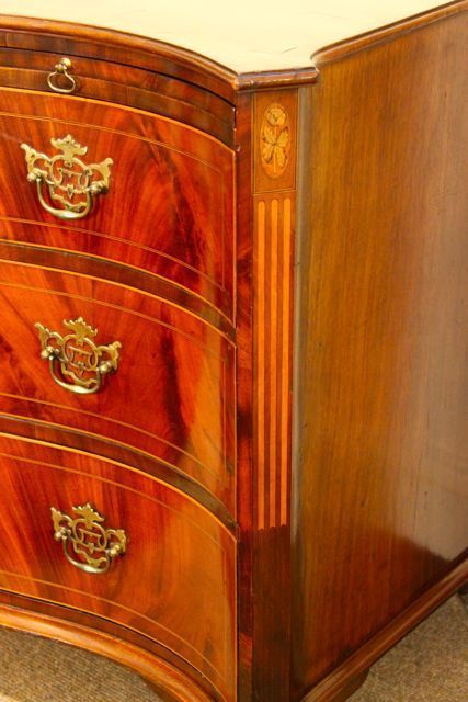 19thc Mahogany Serpentine Chest Of Drawers photo for sale